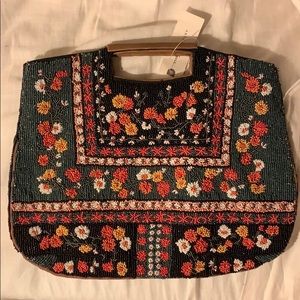 Beaded Embroidered Anthropology Clutch Bag